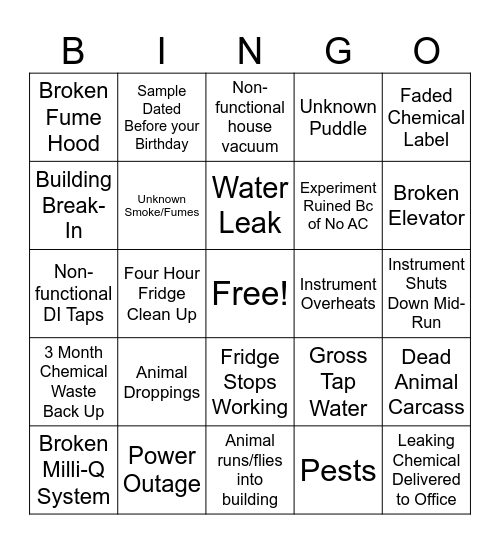 More Hall Bingo Card