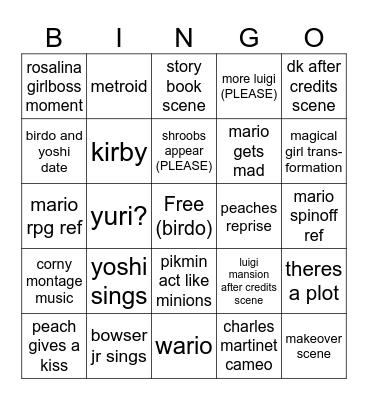 MAAAAARIO GALAXYYYYY Bingo Card