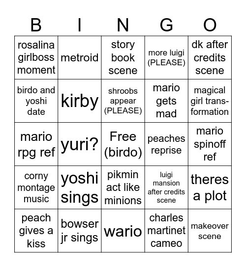 MAAAAARIO GALAXYYYYY Bingo Card