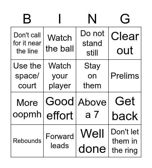 Lightning BINGO Card