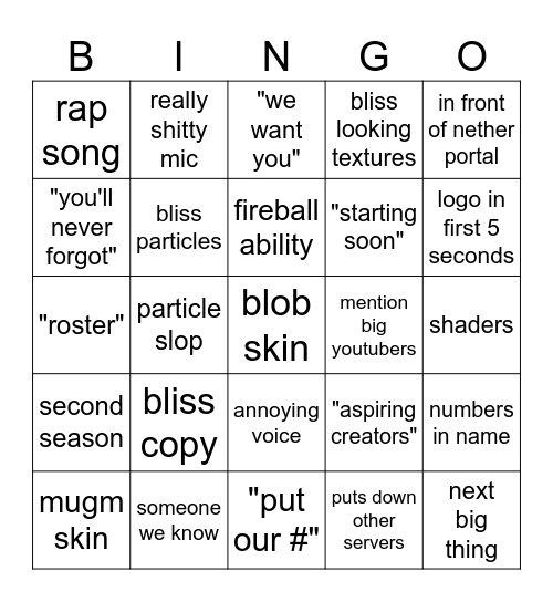 slop app open videos Bingo Card