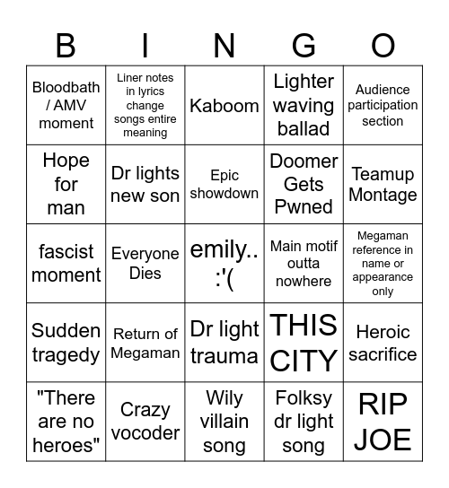 Act 3 Bingo Card