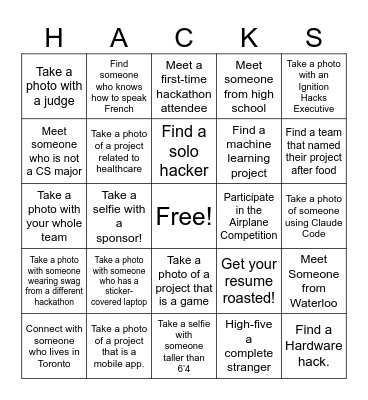 Ignition Hacks x DDC Bingo Card
