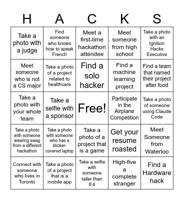 Ignition Hacks x DDC Bingo Card