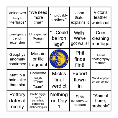Time Team Bingo Card