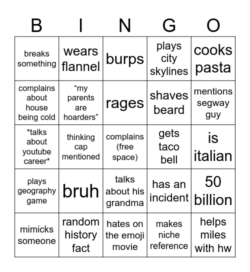jon bingo Card