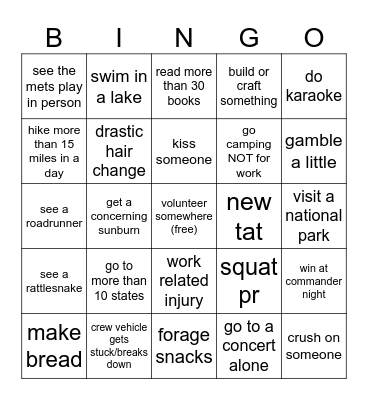 tori 2026 bingoooo Bingo Card