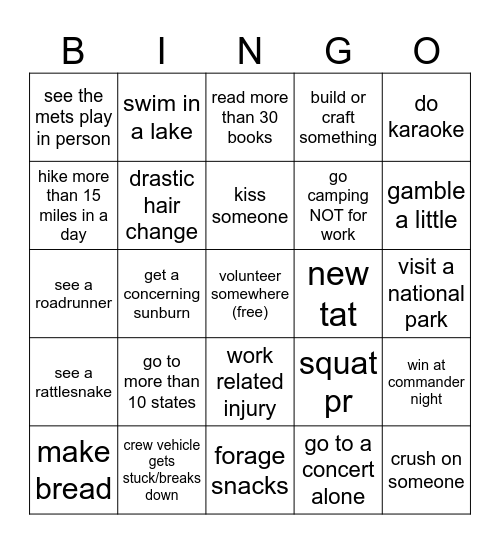 tori 2026 bingoooo Bingo Card