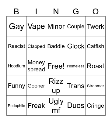 Omegle Bingo Card