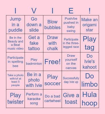 Birthday Bingo Card