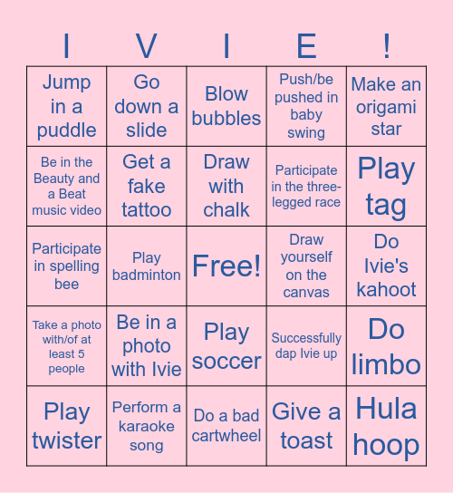 Birthday Bingo Card