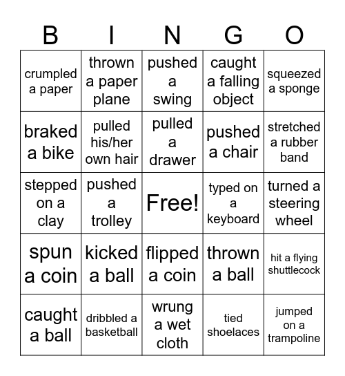 Find someone who has ever Bingo Card