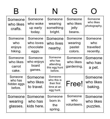 Every Nation Surrey Easter Community Bingo Card