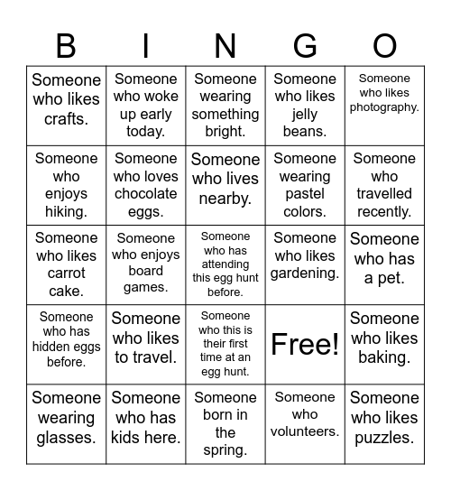Every Nation Surrey Easter Community Bingo Card