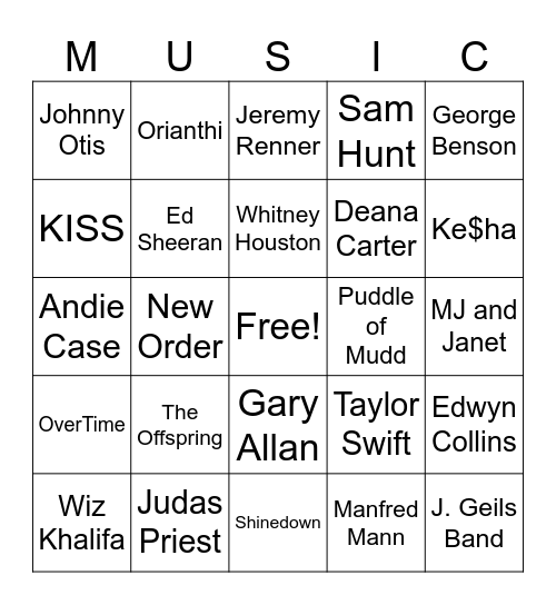 Music_04042026 Bingo Card