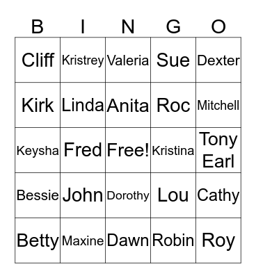 BROWN'S FAMILY Bingo Card