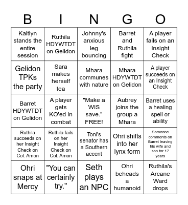 Polar War - Act 1 Bingo! Bingo Card