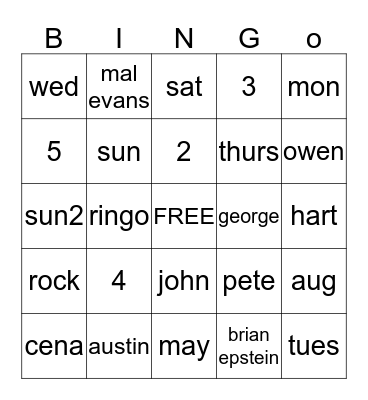 Bingo Card
