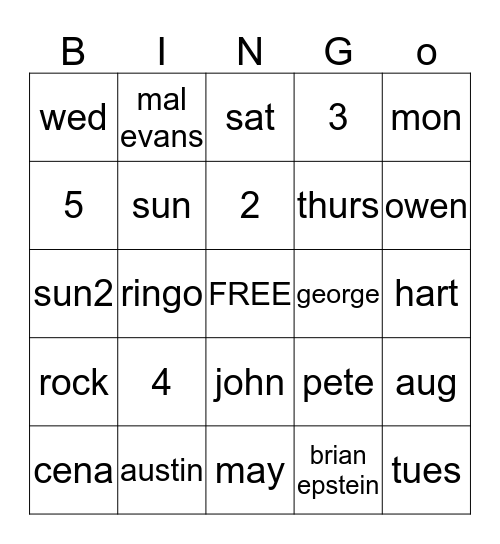 Bingo Card