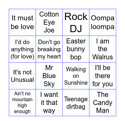 Round 1 Bingo Card