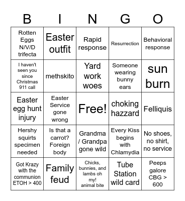 Easter Bingo Card