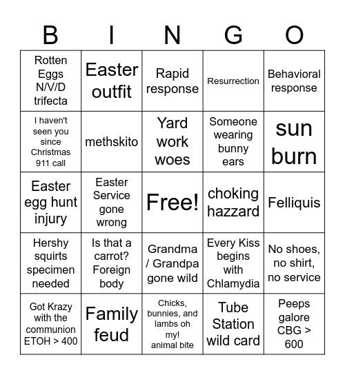 Easter Bingo Card