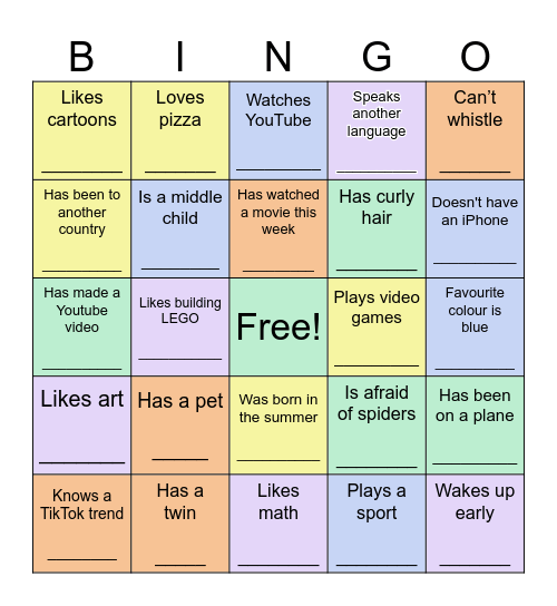 Human Bingo Card