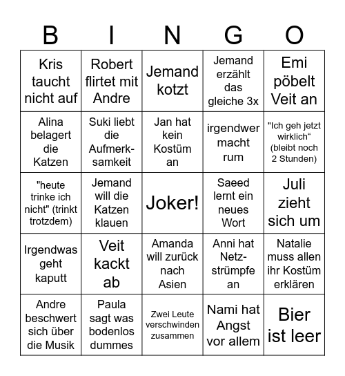 Abriss Bingo Card