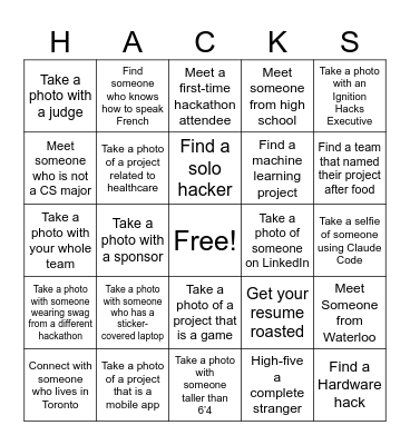 Ignition Hacks x DDC Bingo Card