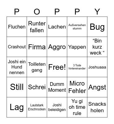 Poppy playtime bingo Card