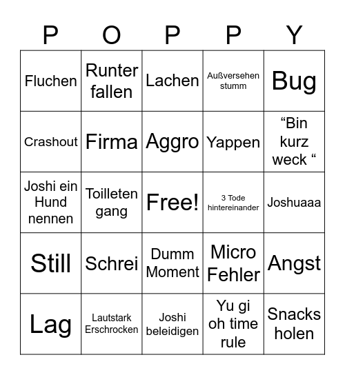 Poppy playtime bingo Card