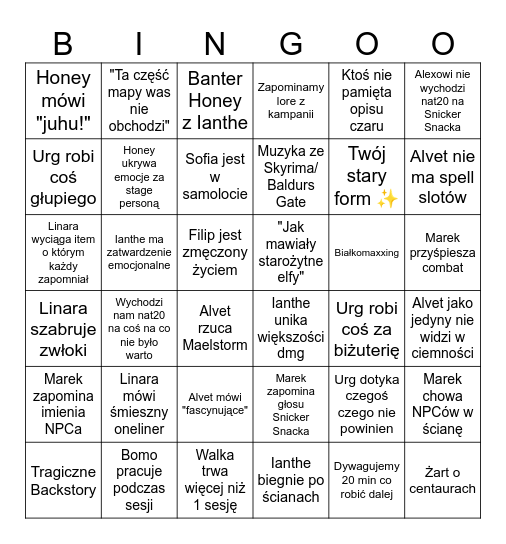 Szalony Mag Bingo Card