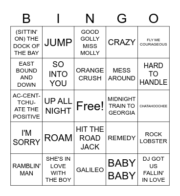 GEORGIA Bingo Card