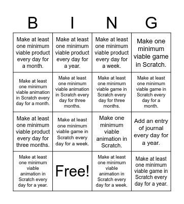 My Artist Bingo Card Bingo Card