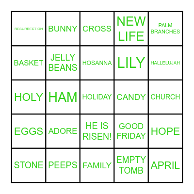 HAPPY EASTER Bingo Card