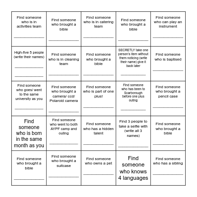 One Plus in Scarborough! Bingo Card