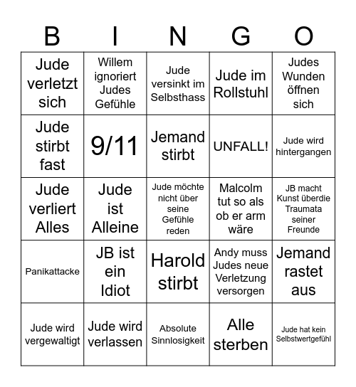 A Little Life - Traumabingo Card