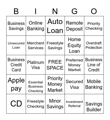 Product Knowledge Bingo Card