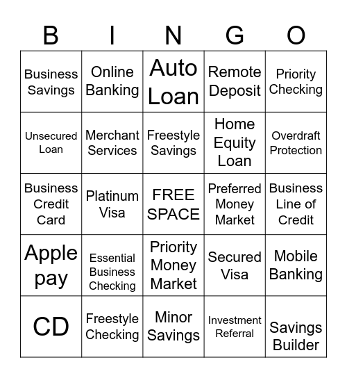 Product Knowledge Bingo Card