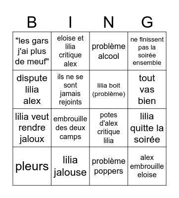 soirée mont de marsan Bingo Card