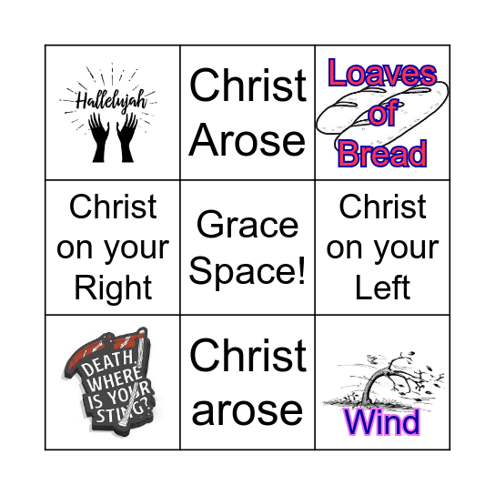Holy 3 in a Row Bingo Card