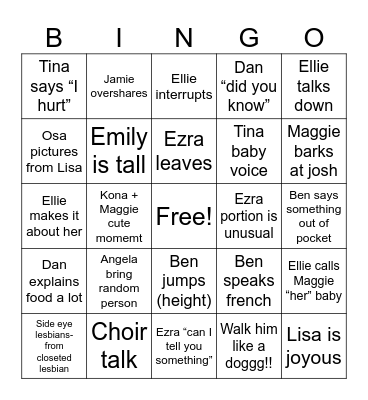 Can I shuffle💔 Bingo Card