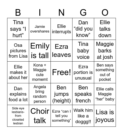 Can I shuffle💔 Bingo Card
