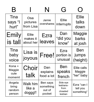 Can I shuffle💔 Bingo Card