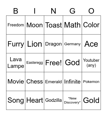 Infinite Craft Challange Bingo Card
