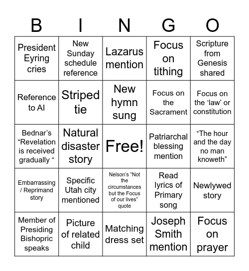 2026 Conference Bingo Card
