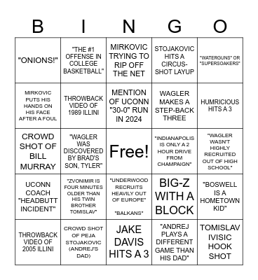 FIGHTING ILLINI Bingo Card