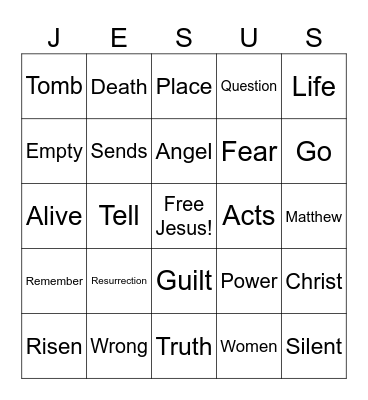 AMEN Bingo Card