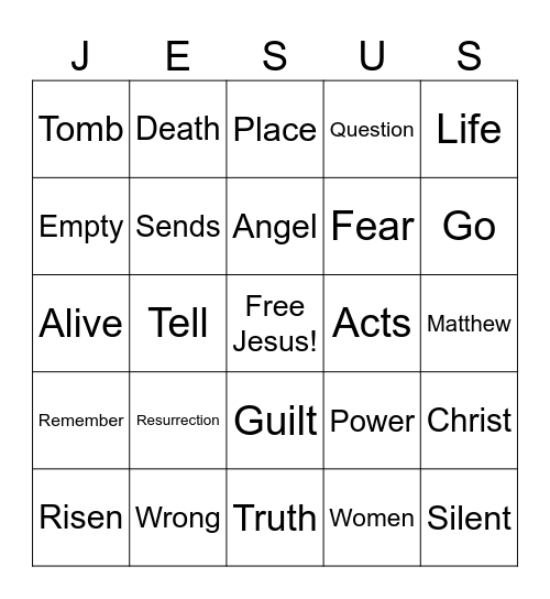 AMEN Bingo Card