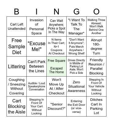 Boomer Bingo Card